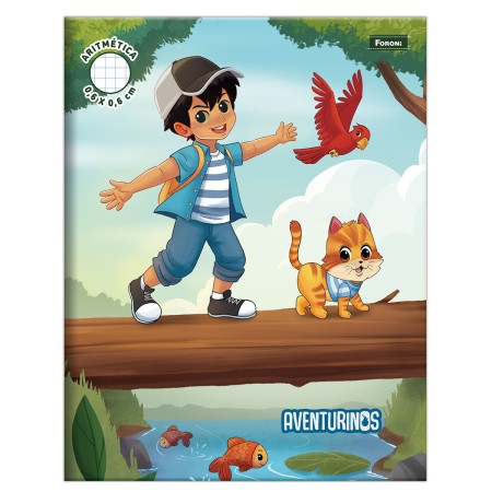 Foto ilustrativa Caderno Aritmética (0,6 x 0,6 cm) Aventurinos - Começando a escrever