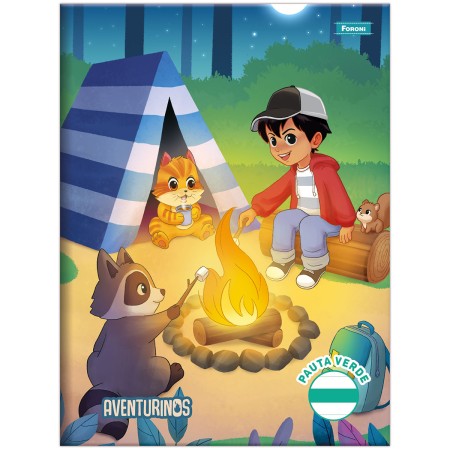 Foto ilustrativa Caderno Brochura c/ Pauta Verde Aventurinos