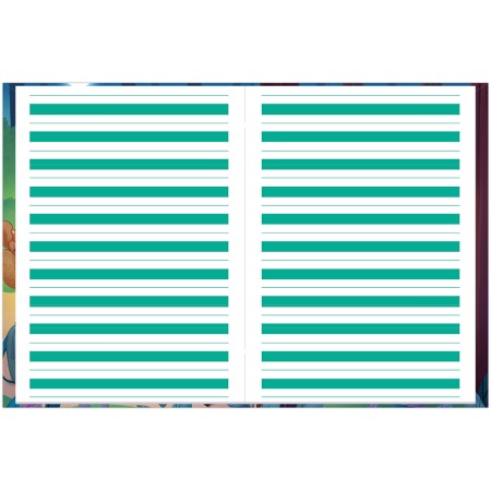 Foto ilustrativa Caderno Brochura c/ Pauta Verde Aventurinos