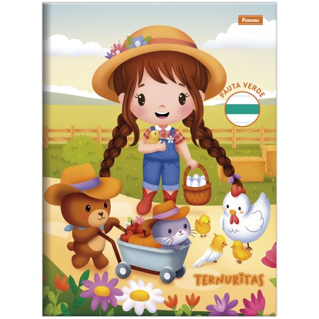 Foto ilustrativa Caderno Brochura c/ Pauta Verde Ternuritas