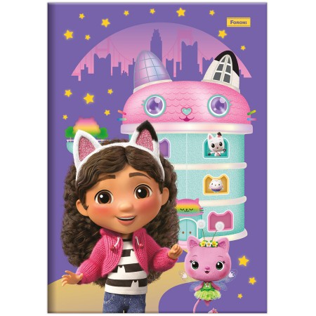 Foto ilustrativa Caderno Brochura e Brochurão Capa Dura A Casa Mágica da Gabby