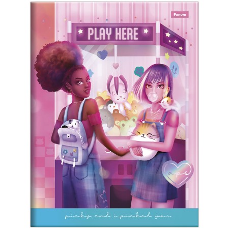 Foto ilustrativa Caderno Brochura e Brochurão Capa Dura Amigas Para Sempre