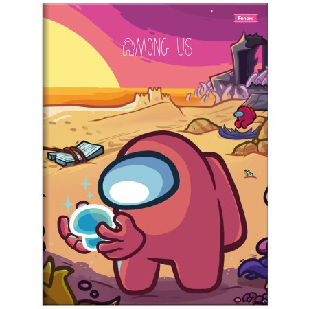 Foto ilustrativa Caderno Brochura e Brochurão Capa Dura Among Us