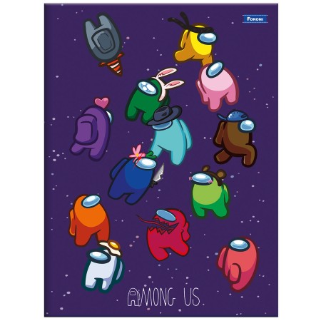 Foto ilustrativa Caderno Brochura e Brochurão Capa Dura Among Us