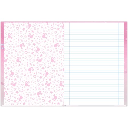 Foto ilustrativa Caderno Brochura e Brochurão Capa Dura Barbie Dreamtopia