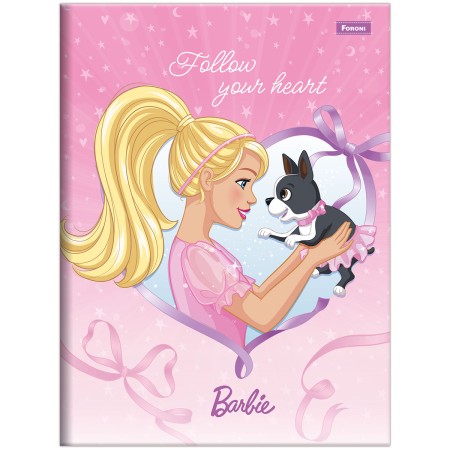 Foto ilustrativa Caderno Brochura e Brochurão Capa Dura Barbie Dreamtopia