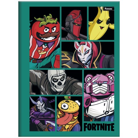 Foto ilustrativa Caderno Brochura e Brochurão Capa Dura Fortnite
