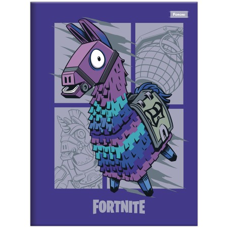 Foto ilustrativa Caderno Brochura e Brochurão Capa Dura Fortnite