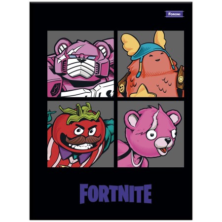 Foto ilustrativa Caderno Brochura e Brochurão Capa Dura Fortnite