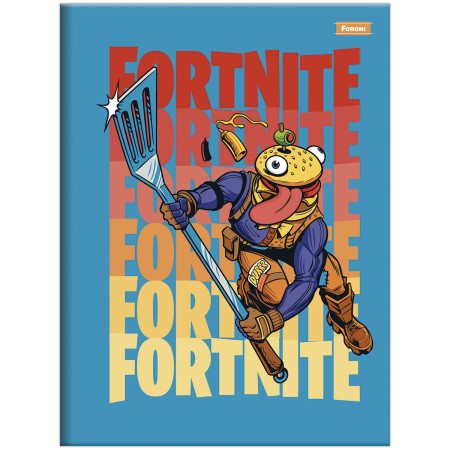Foto ilustrativa Caderno Brochura e Brochurão Capa Dura Fortnite
