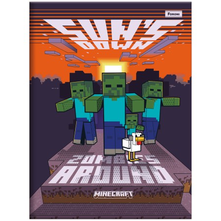 Foto ilustrativa Caderno Brochura e Brochurão Capa Dura Minecraft