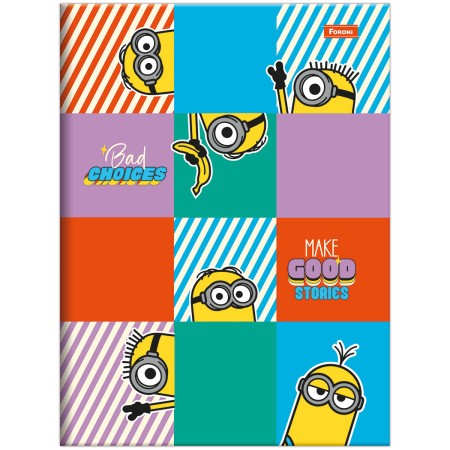 Foto ilustrativa Caderno Brochura e Brochurão Capa Dura Minions