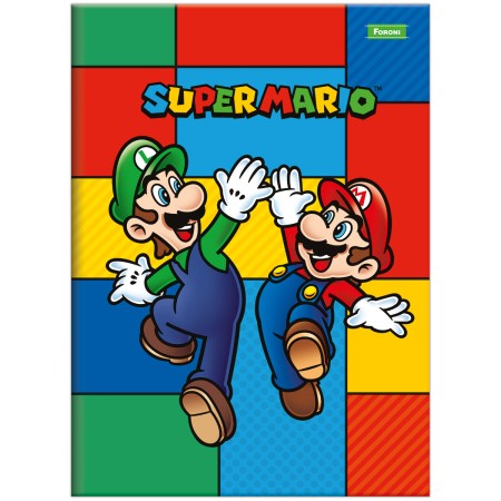 Foto ilustrativa Caderno Brochura e Brochurão Capa Dura Super Mario