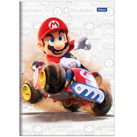 Foto ilustrativa Caderno Brochura e Brochurão Capa Dura Super Mario