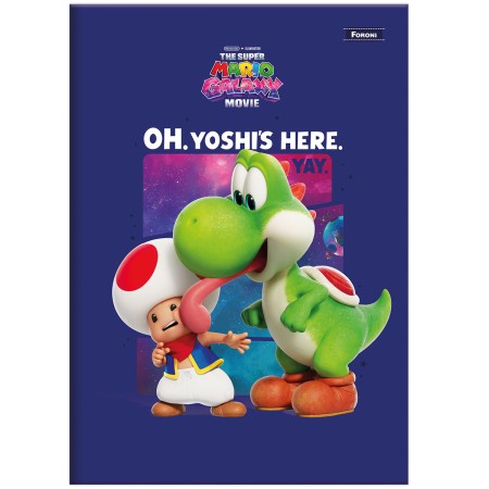 Foto ilustrativa Caderno Brochura e Brochurão Capa Dura The Super Mario Galaxy Movie