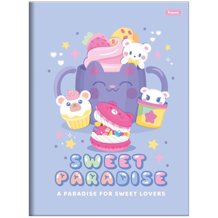 Foto ilustrativa Caderno Brochurão Capa Dura Sugar Rush