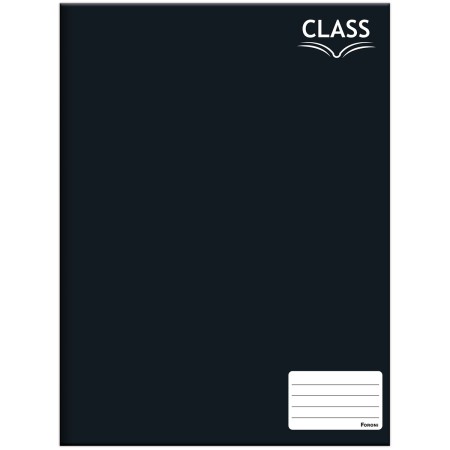 Foto ilustrativa Caderno Brochurão Capa Preta Class