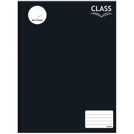 Foto ilustrativa Caderno Brochurão Capa Preta Sem Pauta Class