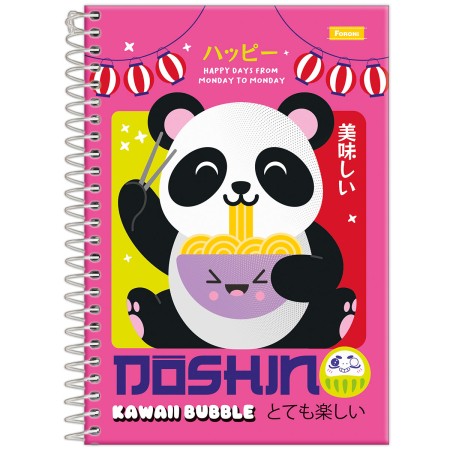 Foto ilustrativa Caderno Capa Dura 1/4 Espiral  Doshin