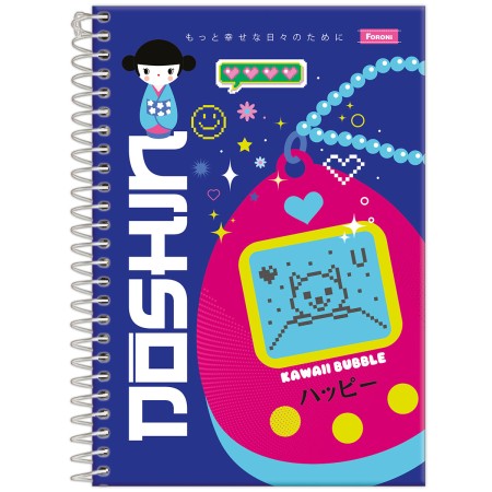 Foto ilustrativa Caderno Capa Dura 1/4 Espiral  Doshin