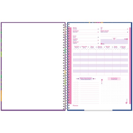 Foto ilustrativa Caderno Capa Dura 1/4 Espiral Lush