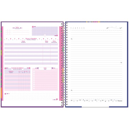 Foto ilustrativa Caderno Capa Dura 1/4 Espiral Lush