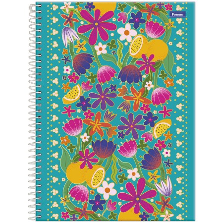Foto ilustrativa Caderno Capa Dura 1/4 Espiral Lush