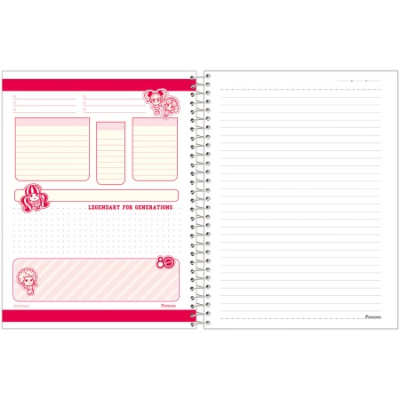 Foto ilustrativa Caderno Capa Dura College 80 anos de Mattel