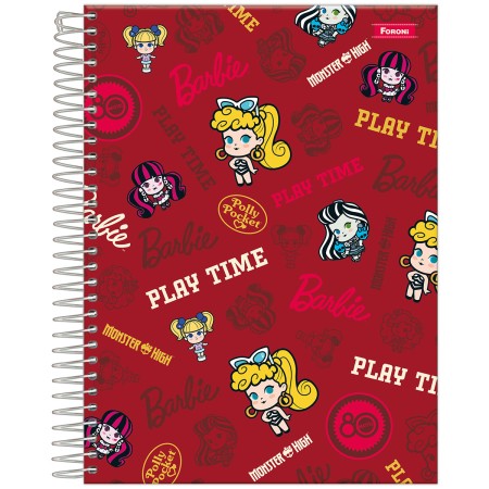 Foto ilustrativa Caderno Capa Dura College 80 anos de Mattel