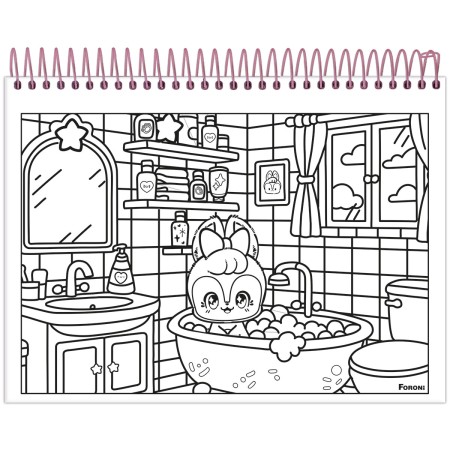 Foto ilustrativa Caderno Capa Dura para Colorir Doll
