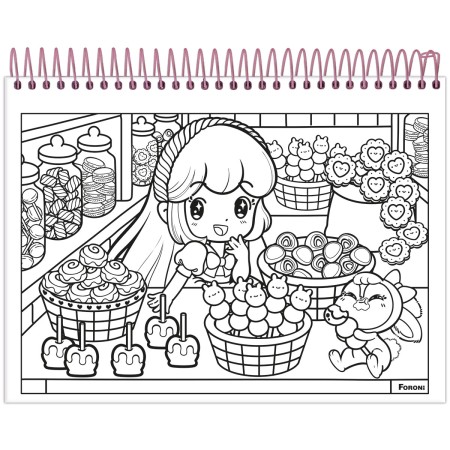 Foto ilustrativa Caderno Capa Dura para Colorir Doll