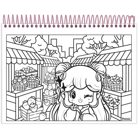 Foto ilustrativa Caderno Capa Dura para Colorir Doll