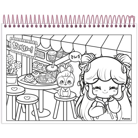 Foto ilustrativa Caderno Capa Dura para Colorir Doll