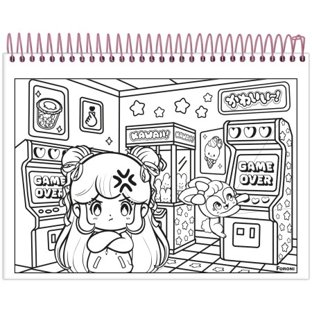 Foto ilustrativa Caderno Capa Dura para Colorir Doll