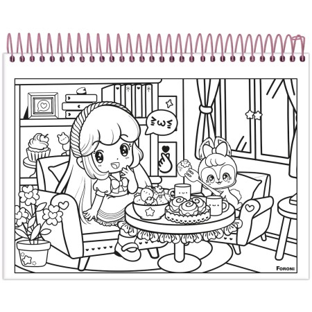 Foto ilustrativa Caderno Capa Dura para Colorir Doll