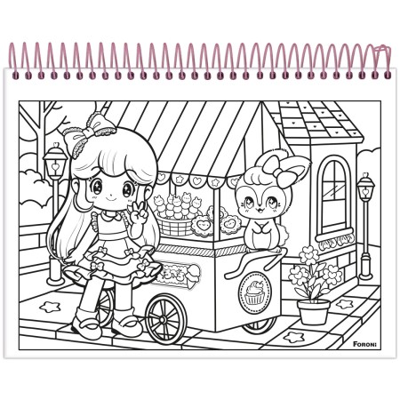 Foto ilustrativa Caderno Capa Dura para Colorir Doll