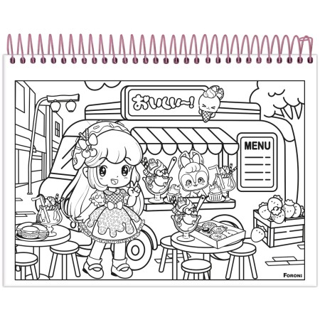 Foto ilustrativa Caderno Capa Dura para Colorir Doll