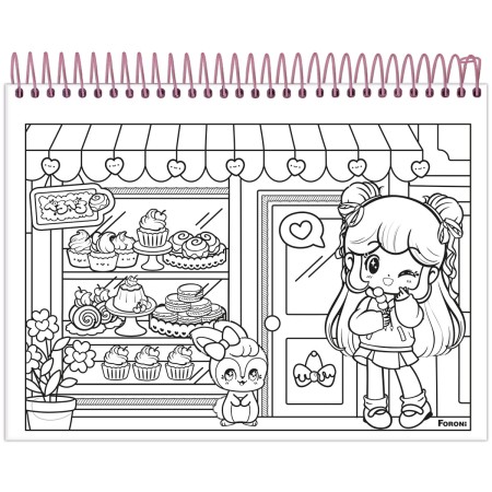 Foto ilustrativa Caderno Capa Dura para Colorir Doll