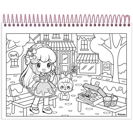 Foto ilustrativa Caderno Capa Dura para Colorir Doll