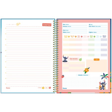 Foto ilustrativa Caderno Capa Dura Universitário  Stitch