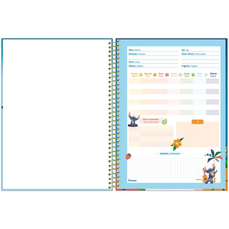 Foto ilustrativa Caderno Capa Dura Universitário  Stitch