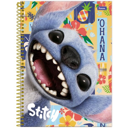 Foto ilustrativa Caderno Capa Dura Universitário  Stitch