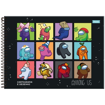 Foto ilustrativa Caderno Cartografia Capa Dura Among Us