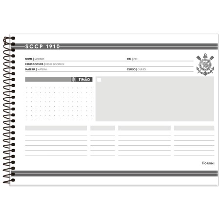 Foto ilustrativa Caderno Cartografia Capa Dura Corinthians