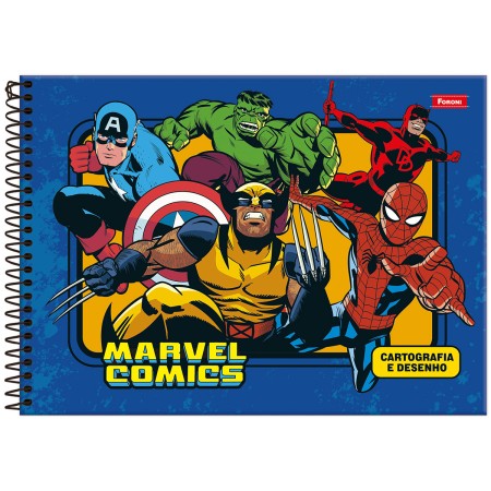 Foto ilustrativa Caderno Cartografia Capa Dura Marvel Comics