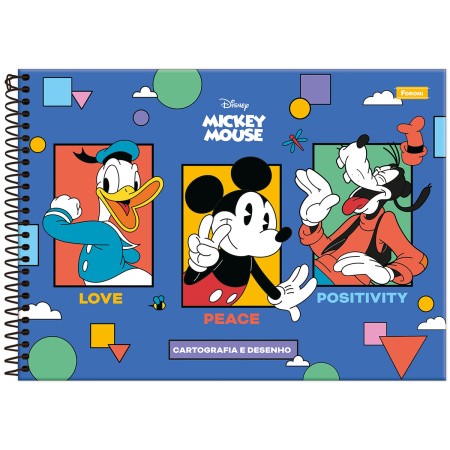 Foto ilustrativa Caderno Cartografia Capa Dura Mickey Mouse