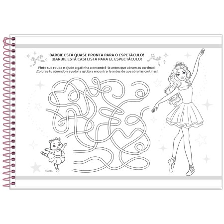 Foto ilustrativa Caderno Cartografia Capa Dura Milimetrado Barbie Dreamtopia
