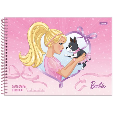 Foto ilustrativa Caderno Cartografia Capa Dura Milimetrado Barbie Dreamtopia