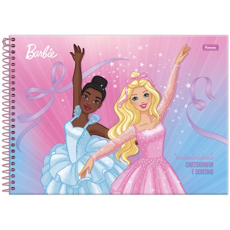Foto ilustrativa Caderno Cartografia Capa Dura Milimetrado Barbie Dreamtopia