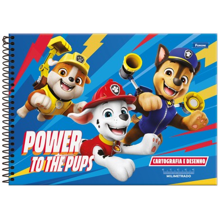 Foto ilustrativa Caderno Cartografia Capa Dura Milimetrado Patrulha Canina